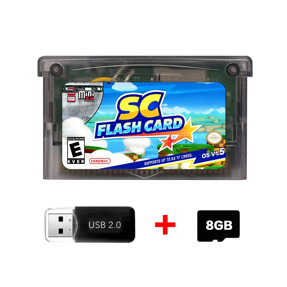 SuperCard SC-V1.5 Mini GBA Flash Card | 1000+ Games in 1 | Supports GBC/GB/NES