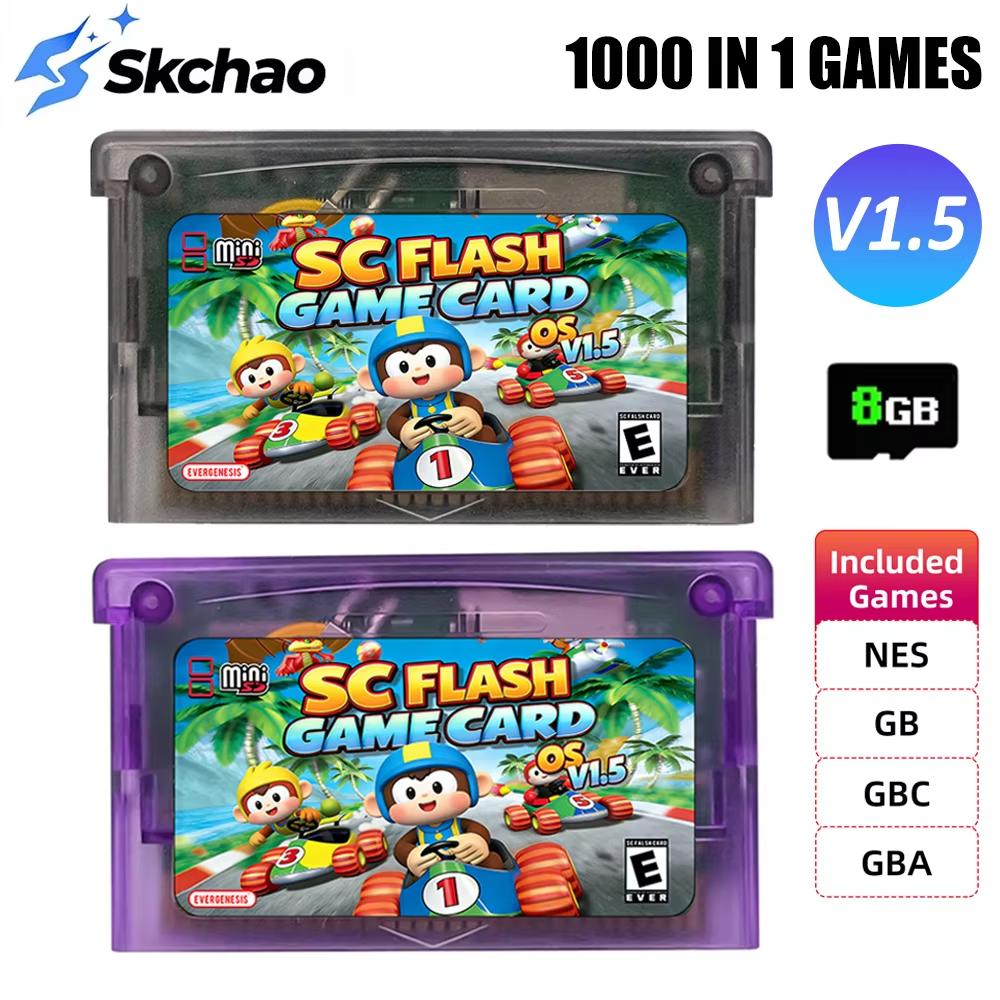Updated SC-V1.5 GBA Cartridge | RTC Real-Time Clock & 128KB Save | No Conversion, Plug & Play