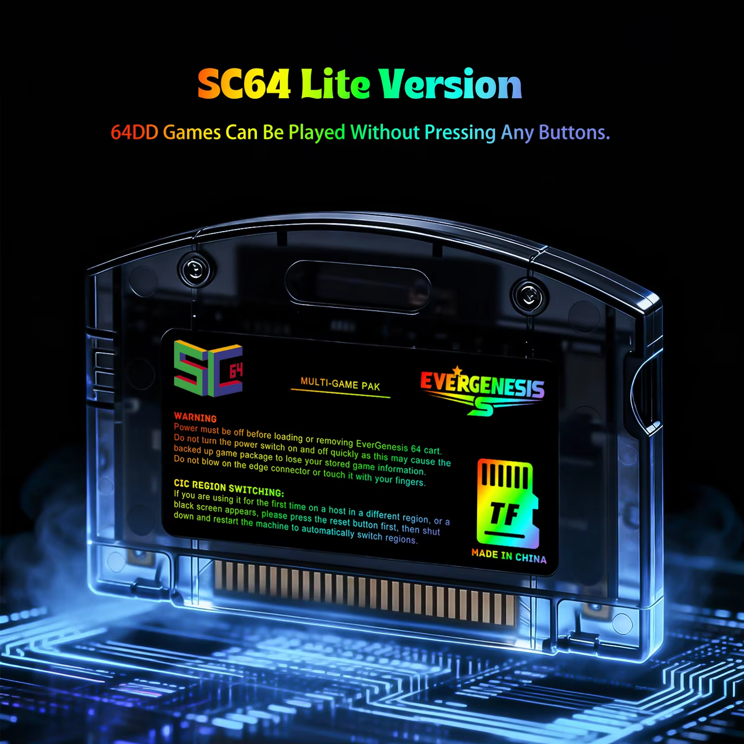 SC64 Open Source FlashCard 11000 in 1 Game Cartridge for Nintendo 64 N64 Console | Supports 64DD SNES GB Games