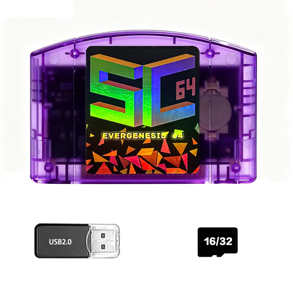 Open Source SC64 5000-in-1 Game Cartridge for Nintendo 64 N64 System | Compatible with 64DD SNES & GB Games